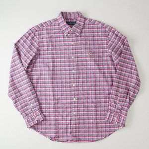 Ralph Lauren Plaid Oxford Shirt Button Down Long Sleeve Colorful Mens Size L
